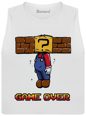 Game Over dámske tielko voľné White