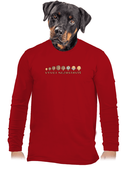 Vývoj nezastavíš pánske dlhý rukáv Red