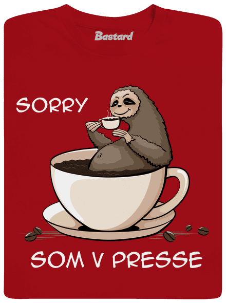 V presse pánske dlhý rukáv Red
