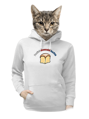 Poctivá buchta a klobása dámska mikina klokanka White