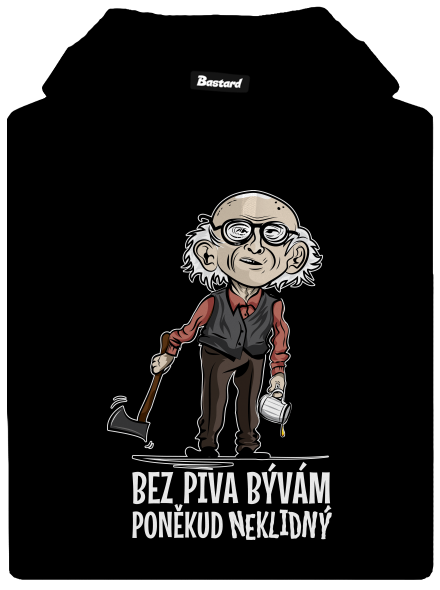 Neklidný bez piva pánska mikina klokanka Black