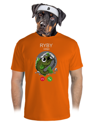 Ryby volají pánske športové tričko Neon Orange