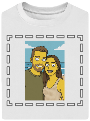 Simpsonovi z vlastnej fotky unisex tričko oversized White