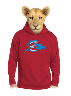 Rybky detská mikina klokanka Fire Red