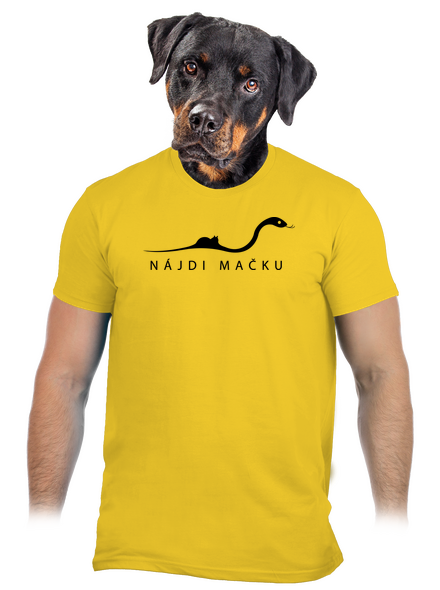 Nájdi mačku pánske tričko Gold