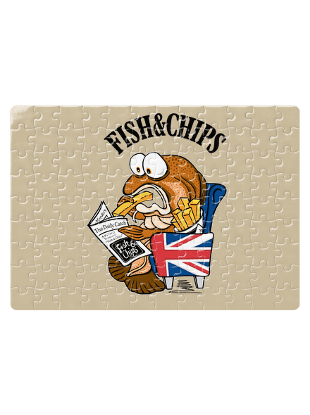 Fish and chips puzzle White