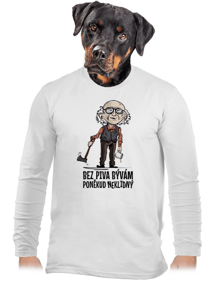 Neklidný bez piva pánske dlhý rukáv White