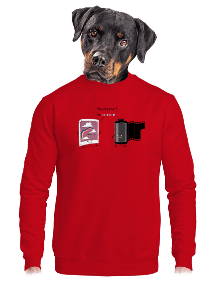 Be positive unisex mikina bez kapucne Red