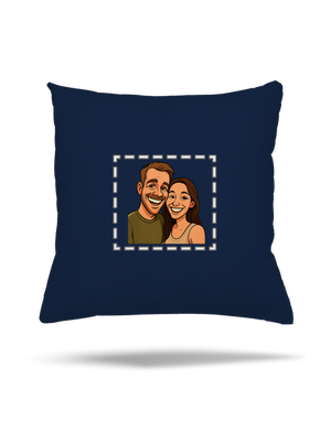 Karikatúra z vlastnej fotky vankúš Dark Navy