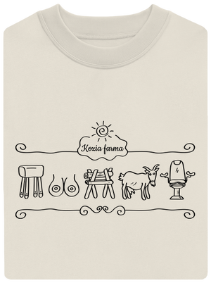 Kozia farma unisex mikina bez kapucne Off White