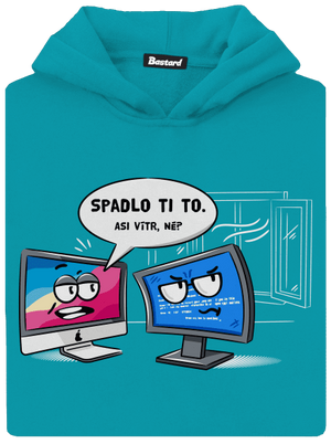 Mac vs. Windows detská mikina klokanka Hawaiian Blue