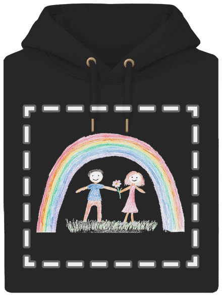 Detské kresby - Nahraj vlastnú unisex mikina premium Dark Black