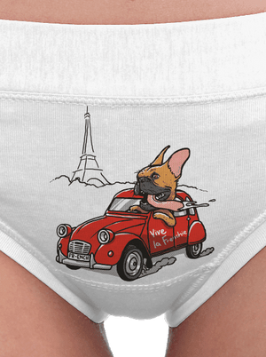 Francúzsky buldoček dámske nohavičky White