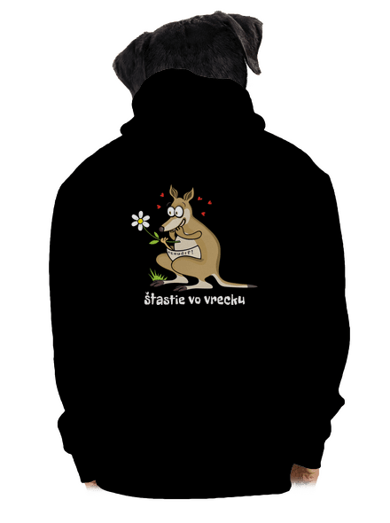 Šťastie vo vrecku pánska mikina na zips Black