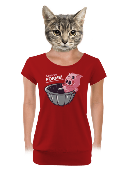 Vo forme dámske tričko s lemom Red Mal