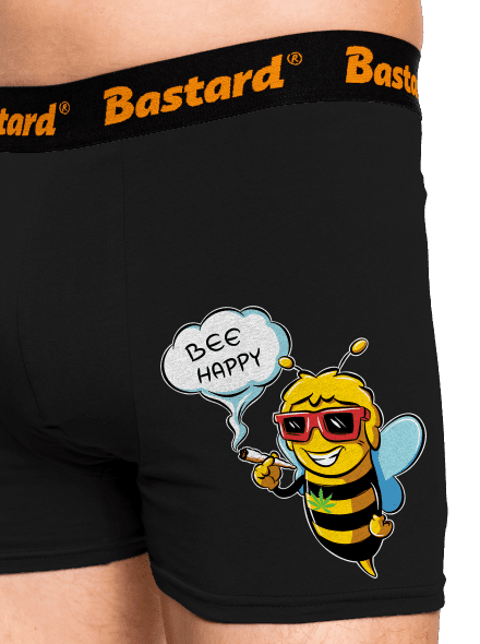 Bee happy boxerky Black