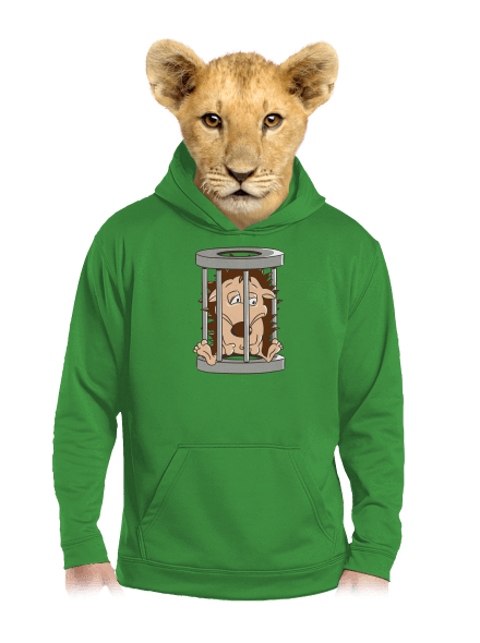 Jažeček v klietke detská mikina klokanka Kelly Green AWD