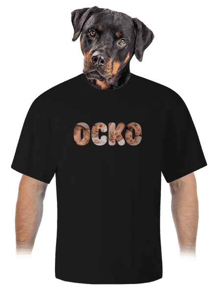 Nápis ocko z vlastných fotiek unisex tričko oversized Black
