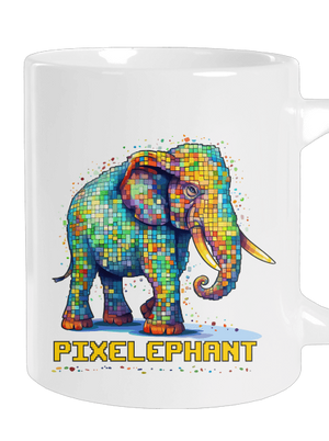 Pixelephant veľký hrnček White