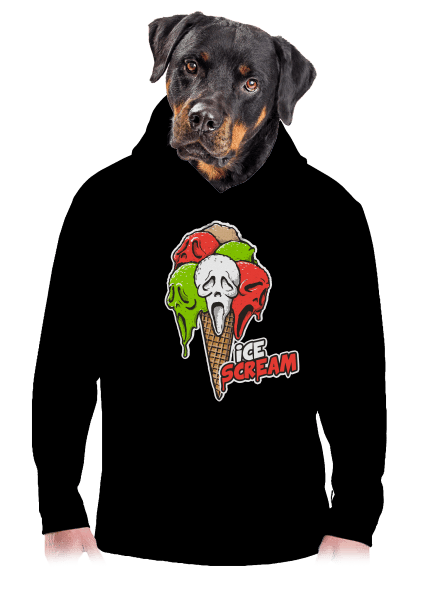 Ice Scream pánska mikina klokanka Black