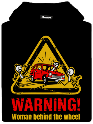 Žena za volantom detská mikina klokanka Black