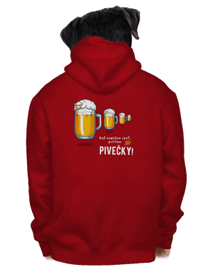 Pivečka pánska mikina na zips Red