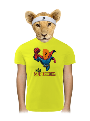 Môj superhrdina detské športové tričko Neon Yellow