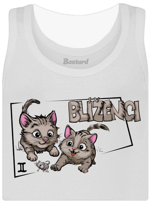 Mačací horoskop: Blíženci dámske tielko klasické White