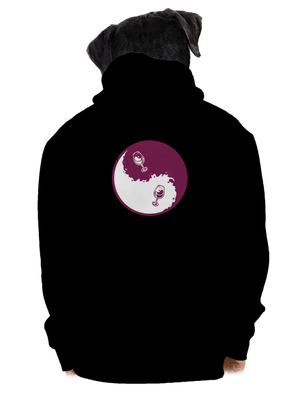 Jin Jang víno pánska mikina na zips Black