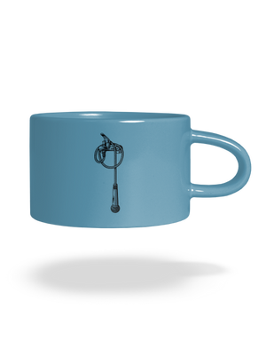 V sprche hrnček makronka Blue Macaron