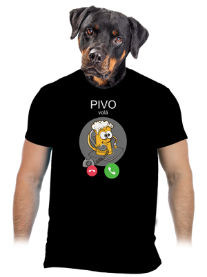 Pívo volá pánske tričko Black
