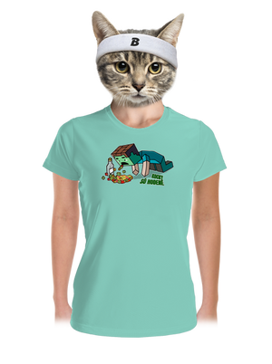 Kocky sú hodené dámske športové tričko Mint Mal