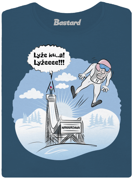 Lyže dámske tričko prémium Petrol Blue