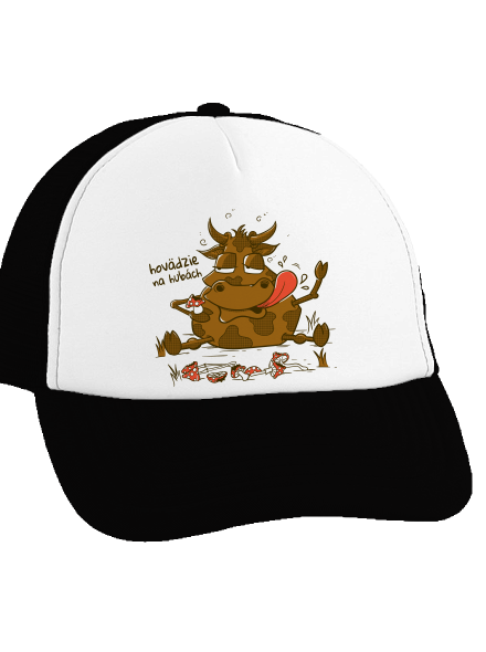 Hovädzie na hubách šiltovka truckerka Black cap