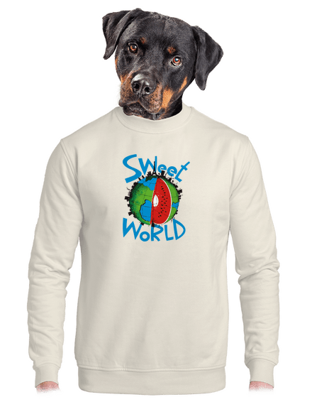 Sweet World unisex mikina bez kapucne Off White