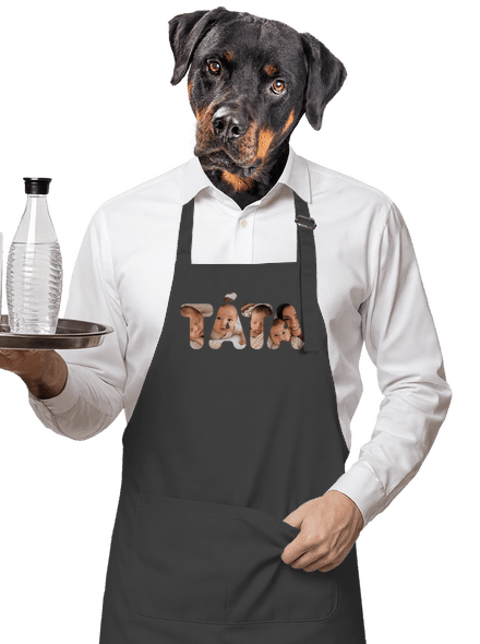 Nápis ocko z vlastných fotiek zástera Dark Grey