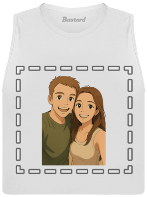 Ghibli efekt z vlastnej fotky dámske tielko voľné White