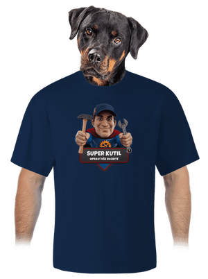 Super otec unisex tričko oversized Midnight Blue