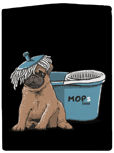 Mops dámska mikina na zips Black
