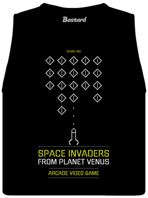 Space Invaders dámske tielko voľné Black