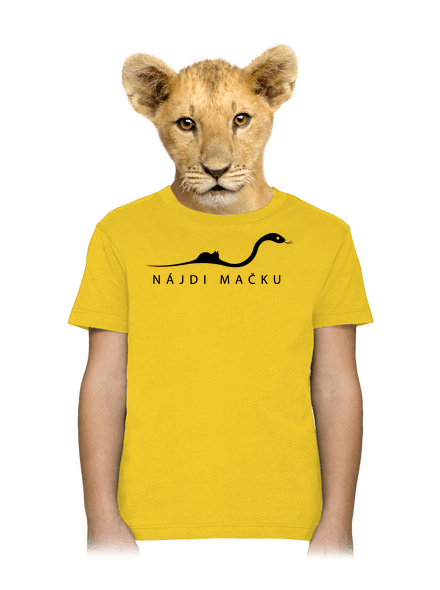 Nájdi mačku detské tričko Gold