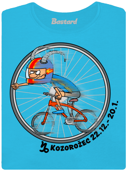 Cyklistický horoskop: Kozorožec dámske tričko s lemom Blue Atol