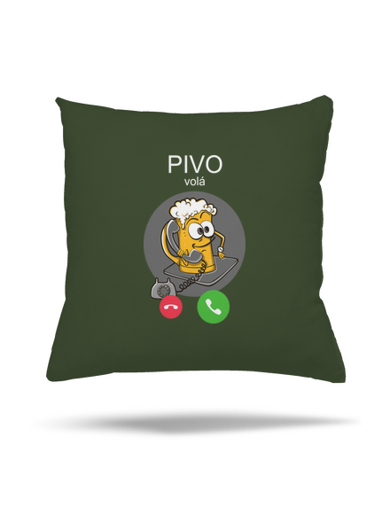 Pívo volá vankúš Olive Green
