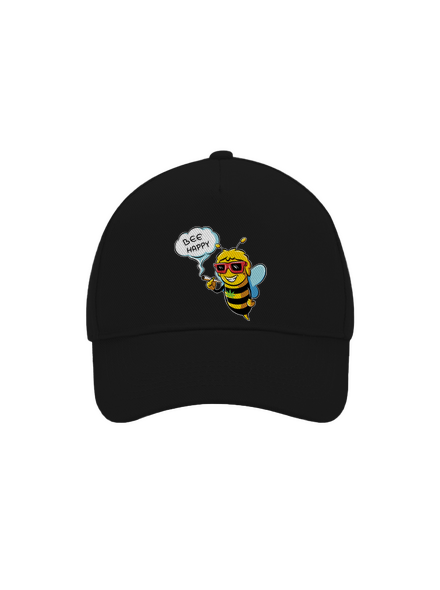 Bee happy šiltovka baseballka Black