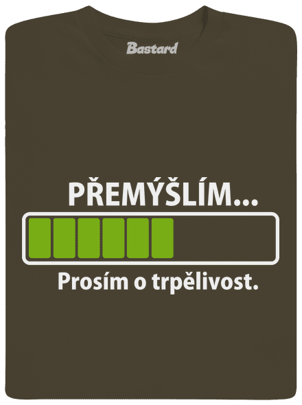 Premýšľam pánske tričko Urban Khaki