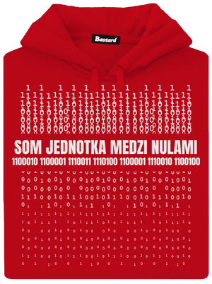 Jednotka medzi nulami pánska mikina klokanka Red