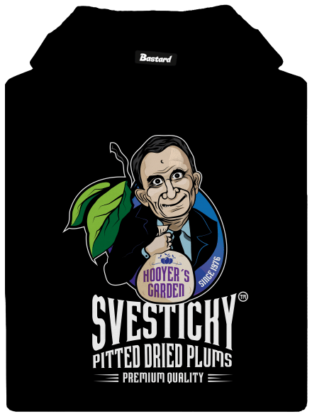 Švestičky pánska mikina klokanka Black