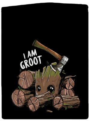 I Am Groot pánska mikina na zips Black