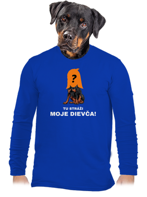 Tu strážim ja pánske dlhý rukáv Royal Blue