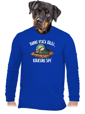 Ranné vtáča spí pánske dlhý rukáv Royal Blue